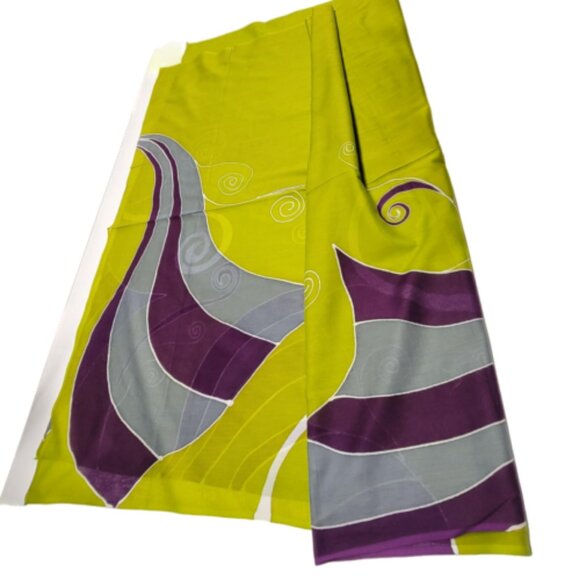 Womens Sarong Cotton Wrap, Handpainted Batik Wrapskirt Beach Pareo Beachwear-NEW - Picture 2 of 6